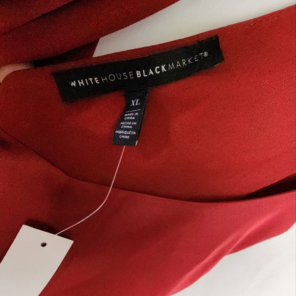 White House Black Market Red Blouse Top XL Rouge - Picture 3 of 6